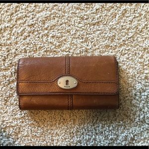Fossil brown leather wallet
